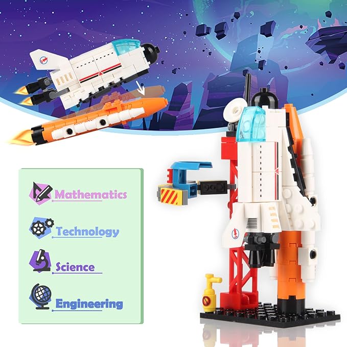 DIY 8 in 1 Spacecraft Building Blocks for Kids