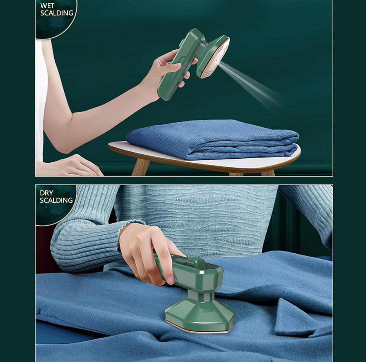 Mini Steam Iron for Travel & Home Use | Fast Wrinkle Remover for All Fabrics.