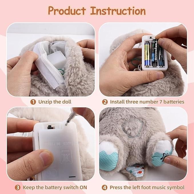 Breathing Teddy Bear with Soothing Music - Comfort Plush for Kids | Quicklymartindia